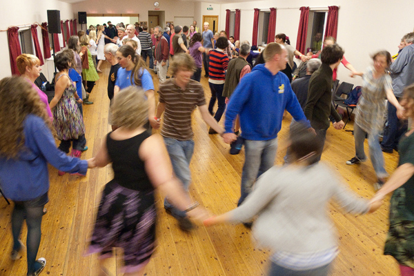 The Band playing in a village hall